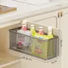 Estante para puerta de armario de cocina, caja de almacenamiento para el interior de la puerta del armario, soporte de pared para film transparente, cesta colgante lateral para refrigerador - un gadget práctico