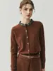 Cárdigan de cachemir 100% puro Moco Mismo Estilo Cuello Grueso Cuello Redondo Chaqueta de Punto Adelgazante para Mujer Suéter Versátil