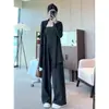 Conjunto de atuendo para principios de otoño para mujer, estilo coreano casual, cárdigan de manga larga liso, top tipo camisola y pantalones de pierna ancha, un conjunto de tres piezas para ventas transfronterizas