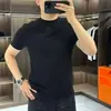 2026 Verão Novo Gola Redonda Cor Sólida Bordado Pequeno Logo Manga Curta Camiseta Masculina Casual Versátil Fashionável Meia Manga Top Tendência