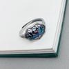 Anillo simple con candado de loto y esmalte cloisonné en plata esterlina s925 para mujer, estilo étnico, abierto, joyería de plata