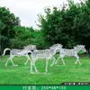 Escultura de Caballo Hueco de Acero Inoxidable Metal de Rejilla Exterior Paisaje de Jardín Parque Oficina de Ventas Césped Animal Adorno Grande