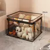 Contenedor de almacenamiento de peluches de gran capacidad y estilo, caja de almacenamiento de muñecas transparente a prueba de polvo para la sala de estar
