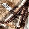 Bufanda Chal a Cuadros de Lana para Mujer Invierno de Alta Gama Marrón Maillard Bufanda Triángulo Colgante Cachemira