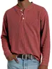 2025 Novo Europeu e Americano Transfronteiriço Amazon Roupas Masculinas Outono e Inverno Estilo Pulôver Cor Sólida Confortável Manga Longa Gola Henley