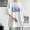 Camiseta de Verano de Manga Corta para Hombre Holgada Moderna Estilo Ins de Hong Kong Combinable Top Talla Grande Top de Media Manga para Gorditos