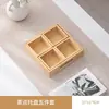Plato de Frutas de Nueve Compartimentos para Preparar Té Junto a la Estufa, Bandeja de Madera con Compartimentos Divididos, Plato Lateral para Olla Caliente