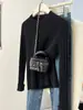 Tricô com Gola Redonda Canelada de Manga Longa Feminino Estilo Novo Primavera Outono Macio Grudento Ajuste Slim Camada Base Suéter Top