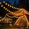 Nuevas luces de cadena de bombillas LED de estrella para acampar al aire libre, luces solares para jardín, luces decorativas para tienda de campaña