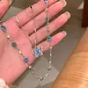 Moderna Cadena para Clavícula de Mariposa Azul Estilo Verano, Collar de Mariposa Estilo Verano para Niñas, Diseño Fresco y Sofisticado