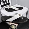 Chanclas para Hombre Verano Casual Transpirables Antideslizantes para Exterior Chanclas Personalizadas Zapatos de Playa Sandalias de Cuero de Moda