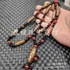 Colar de Ágata Dzi Jade Preto e Branco Ágata Vermelha Nove Olhos Três Olhos Seis Olhos Dente de Tigre Dzi Corrente de Suéter Corrente de Contas de Jade