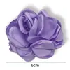 Flor de Rosa de Tecido Cetim 6cm com Borda Queimada Acessórios para Corsage DIY Flor de Cabeça Decoração para Sapatos e Chapéus Flores Decorativas