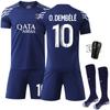 2024-25 Nuevo Traje Deportivo 10 Dembele Ropa de Fútbol de Club 30 Messi París Tres de Visitante