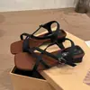 Sandalias de Tacón Grueso con Tiras Cruzadas y Punta Cuadrada de Gama Alta para Mujer, Nuevo Estilo Verano 2026, Elegantes Sandalias Romanas de Tacón Medio con Punta Abierta