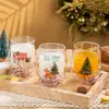 Nueva Taza de Doble Capa Estilo Navidad con Lentejuelas y Dibujos Animados de Amazon para Sala de Estar, Restaurante, Bar, Taza de Vidrio de Borosilicato de Moda