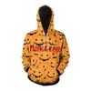 Nuevo Suéter Casual con Capucha 3D Estampado Digital de Halloween Europeo y Americano 2024 para Hombre, Holgado, Sudadera con Capucha para Pareja