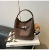 Bolsa de Mão Versátil com Padrão Lichia, Bolsa Saco para Mulheres, Novo Estilo Inverno 2025, Elegante Casual, de Ombro, Transversal, Bolsa Mãe-Filha