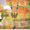 Collar Bohemio Retro Mariposa Cuentas de Cerámica Colgante Ajustable Al por Mayor Suministro Transfronterizo Antiguo Lujo Ligero