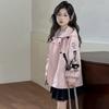 Chaqueta para Niña 2026 Primavera y Otoño Nuevo Estilo Cortavientos Infantil Estilo Urbano de Moda Conjunto de Otoño para Niña Pequeña Sudadera con Capucha para Bebé