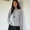 Camiseta de punto de lana de cachemir para mujer en otoño e invierno, pelo largo cepillado, suave, cerosa, cálida, versátil, cuello en V/cuello redondo, suéter de colores