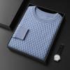 Suéter de cachemira para hombre cuello redondo 2023 otoño e invierno nuevo tejido de lana de siete agujas grueso con torsada manga larga suéter básico de punto