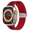 Correa de silicona con hebilla plegable magnética y diseño de rayas bicolor para Apple Watch S9 87