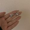 Estilo Ballet Corea del Sur Lazo de Cinta Hebilla de Oreja de Perla Nudo Vintage Francés Entrada de Nicho Pendientes de Lujo para Mujer