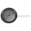 Grelha Antiaderente Personalizada de Aço Inoxidável, Chapa Redonda para Churrasco, Prato para Bife, Chapa Plana, Grelha Dobrável para Uso Externo