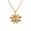 Collar Colgante Sol Espiral Transfronterizo Estilo Europeo y Americano Cadena de Clavícula Dorada Collar de Moda Simple Personalizado Hip-Hop
