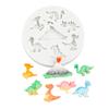 Decoración de Dinosaurio de Dibujos Animados, Palmera de Coco, Epoxi para Pastel Fondant, Chocolate, Molde de Silicona, Molde para Galletas de Horneado DIY