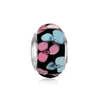 Venda quente contas de cristal lapidado azul safira DIY padrão de flor borboleta arco-íris contas esmaltadas contas com furo grande pulseira com contas