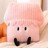 Almohada calentamanos de casa pequeña de dibujos animados puede intervenir siesta de oficina almohada pequeña dormitorio de estudiante almohada calentamanos invierno