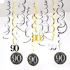 Festa de Aniversário Decorações Espirais Penduradas de PVC com 12 Peças para 30º, 40º, 50º, 60º Aniversário Decoração de Ambiente Pingentes Internos