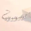 Pulsera Rosa Flor de Durazno Estilo Coreano, Moderna y Versátil para Uso Diario, Pulsera de Plata Flor de Cerezo, Joyería de Flores Femenina y Dulce al por Mayor