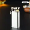 Nuevo Llegada 5501 Encendedor de Metal Retro con Rueda de Molienda Personalizado Creativo Inflable a Prueba de Viento Encendedor de Gas Dropshipping