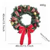 Corona de Navidad Transfronteriza 30/40/50/60cm Decoración de Navidad Colgante de Puerta Corona de Vid Follaje Decoración de Hotel y Centro Comercial