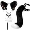 Cosplay Orejas de Gato Aro para el Cabello Accesorios de Cola de Gato Hechos a Mano Lindo Gato Madre Animal Oreja Accesorios para el Cabello Accesorios de Cola de Animal Traje