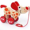 Cachorro de Dibujos Animados para Niños Animal Tractor Giratorio de Madera Juguete de Coche Tractor de Cocodrilo de Madera Juguete Giratorio