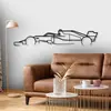Estação Independente Arte de Parede para Garagem Nova Decoração de Casa Interna Arte de Parede com Silhueta de Carro Esportivo Preto Metálico