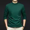 Camiseta de Manga Larga con Cuello Alto para Hombre, Otoño, Polar Fino, Corte Ajustado, Capa Base, Polar Alemán de Doble Cara 220g, Camiseta Base de una Pieza para Envío Directo