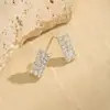 Moda Transfronteriza Europea y Americana Pendientes Sencillos de Pedrería para Mujer Pendientes Pequeños Brillantes de Diamante Pendientes Exquisitos Versátiles de Moda Venta al por Mayor