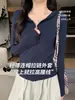 Chamarra Cardigan con Capucha y Cierre de Acrílico para Mujer Otoño Invierno Estilo Coreano Color Sólido Simple Ajustado Versátil Manga Larga Prenda Base