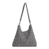 2026 Novo Estilo Bolsa de Mão Casual Retrô Estampada Elegante com Laço Grande Capacidade para o Dia a Dia Bolsa Tote de Ombro/Axila