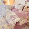 Juego de cuatro piezas de terciopelo de leche de invierno, funda de edredón de franela de coral engrosada y cálida, sábana, juego de tres piezas para dormitorio, ropa de cama para estudiantes