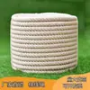 Corda de algodão para coleta de saliva de três fios cor off-white decoração de corda para bolsa tote corda de amarração grossa de nylon tecelagem manual DIY