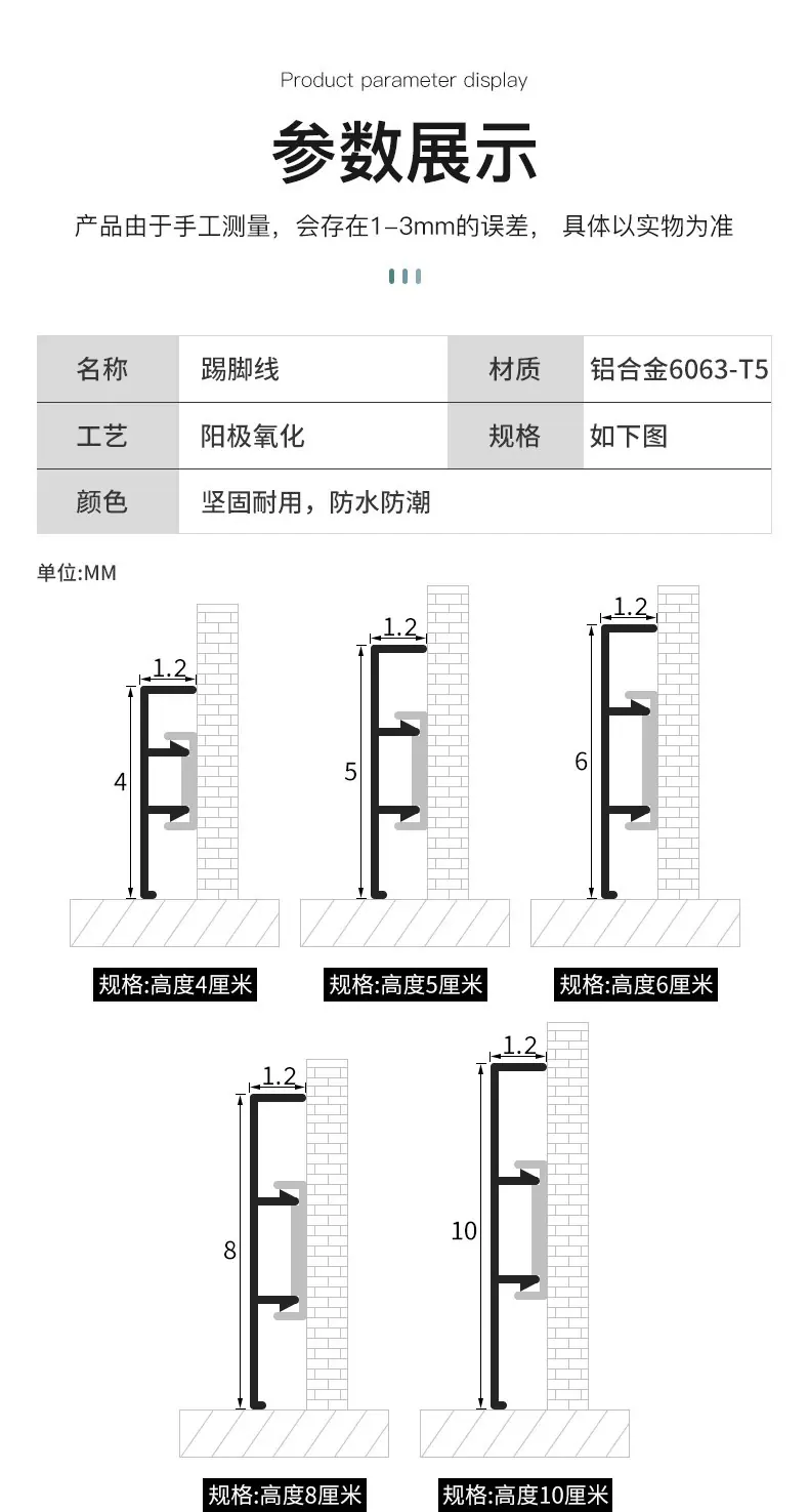 铝合金贴脚线