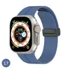 Adequado para Pulseiras de Todas as Séries do Apple iWatch S1-S10 Se Ultra Silicone Fivela Dobrável Magnética Relógio
