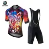 Xintown Camisa de Ciclismo de Manga Curta Verão Lobo Noturno Roupas de Ciclismo Novas Calças Conjunto de Camisa de Ciclismo com Bretelles Verão