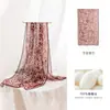 Lenço de Seda Leve de Alta Qualidade Estilo Francês com Estampa Pintada à Mão de Céu Estrelado, Lenço/Xale Longo de Seda de Amora de Hangzhou para Proteção Solar